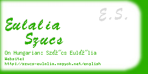 eulalia szucs business card